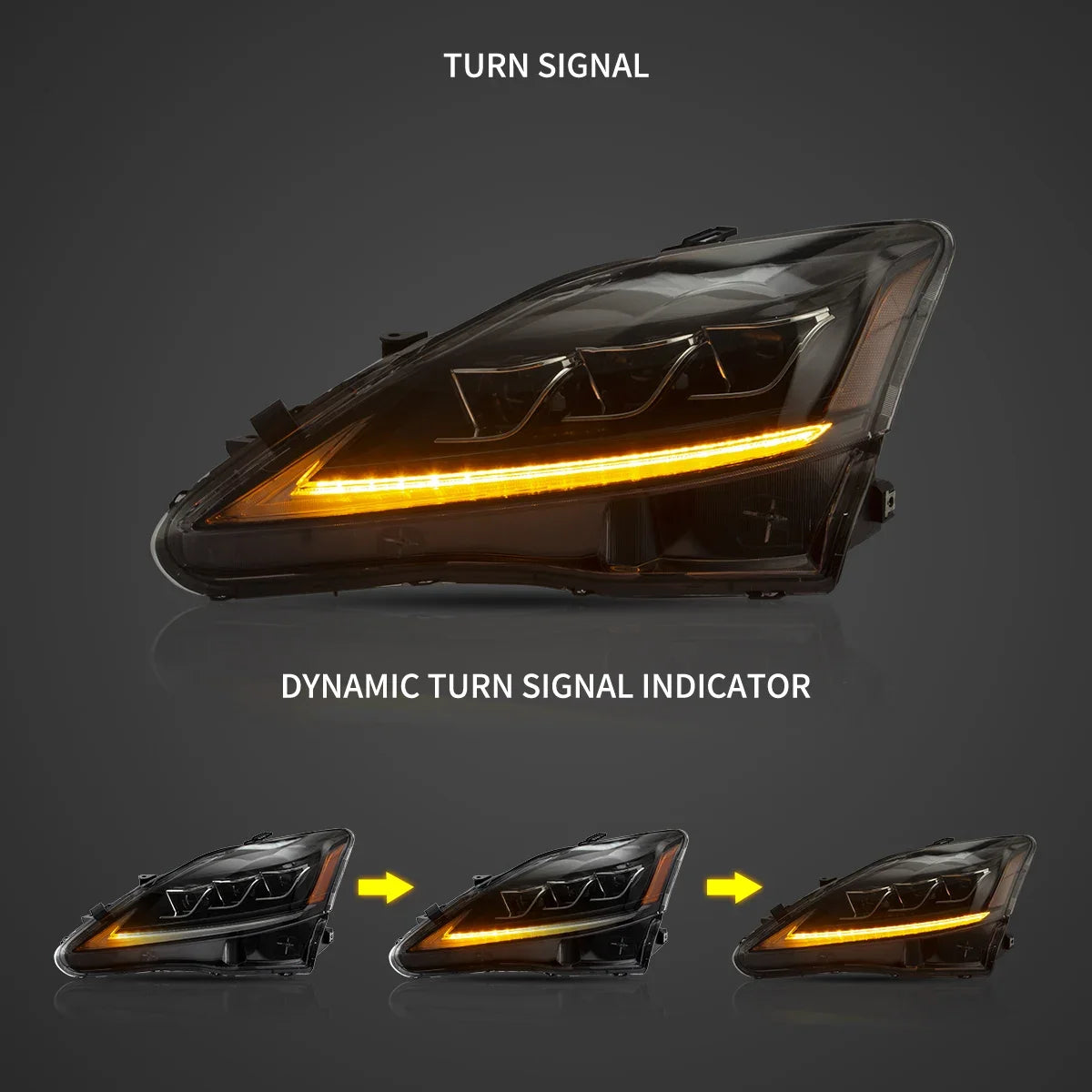 Reflektory przednie LED VLAND do Lexus IS220d / IS250 / IS350 / IS F (2005–2012)